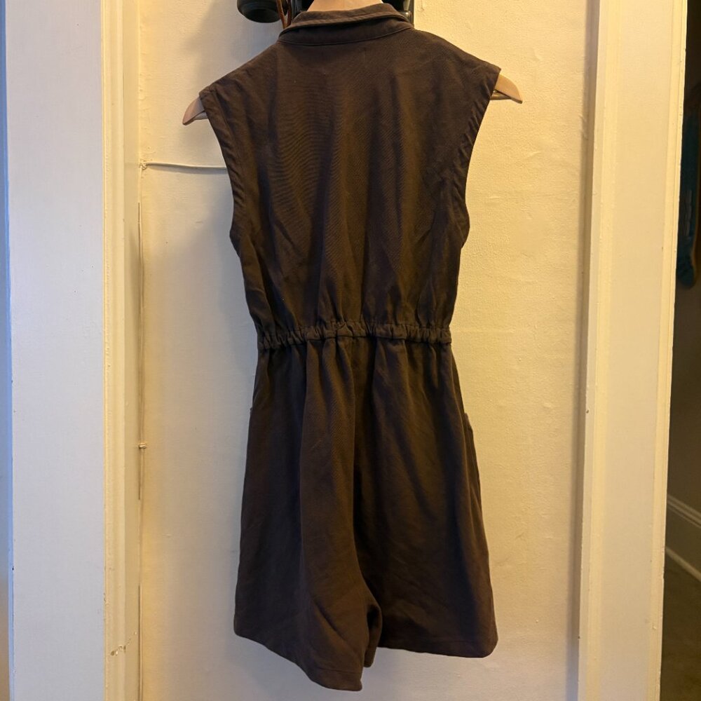 New Noble Brown/Chocolate Tank Suit/Sleeveless Utility Romper XS - Picture 5 of 5